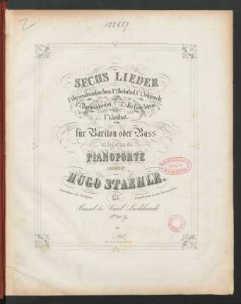 Sechs Lieder für Bariton oder Bass mit Begleitung des Pianoforte Op. 5.