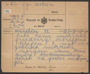 Brief an B. Schott's Söhne : 22.08.1918