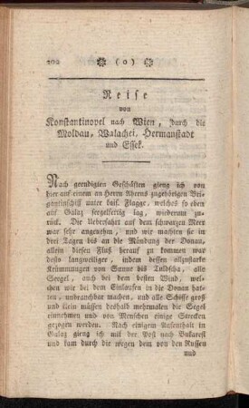 Reise von Konstantinopel nach Wien, durch die Moldau, Walachei, Hermanstadt und Essek.