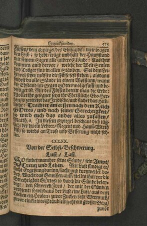 CCLXX. Von der Selbst-Beschwerung. Lust/ Last.