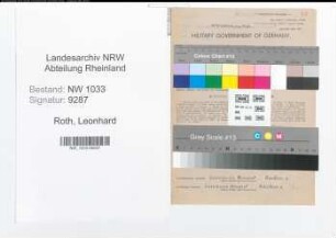 Entnazifizierung Leonhard Roth , geb. 18.09.1896 (Polizeibeamter)