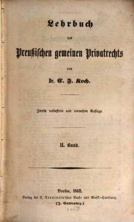 Lehrbuch des preußischen gemeinen Privatrechts, 2