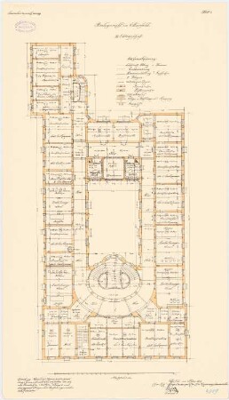 Amtsgericht, Elberfeld: Grundriss 3. Obergeschoss 1:100