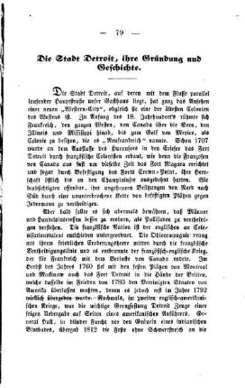 Die Stadt Detroit, ihre Gründung und Geschichte