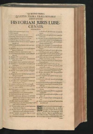 Quaestio Prima Praeliminaris Continens Historiam Iuris Lubecensis - Quaestio Decima.