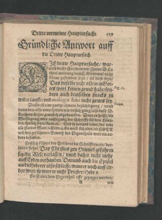 Gründliche Antwort auff die Dritte Hauptursach.