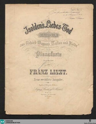 Isolden's Liebes-Tod : Schluss-Scene aus Richard Wagner's "Tristan und Isolde"