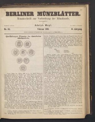 No. 102. Februar 1889