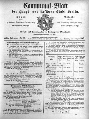 1867,31: No. 31, 4. August 1867