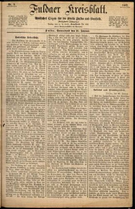 Erste Ausgabe vom Samstag, den 21. Januar 1882.