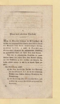 Plan des zweiten Theiles
