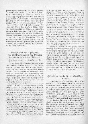 Bericht über die Thätigkeit der Geschichtsvereine der Provinz Brandenburg und der Altmark