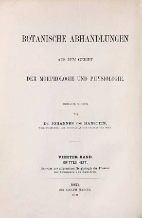 Beiträge zur allgemeinen Morphologie der Pflanzen