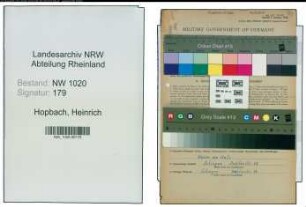 Entnazifizierung Heinrich Hopbach , geb. 10.05.1904 (Krankenpfleger)