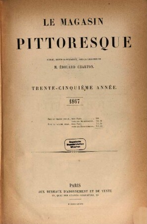 Le magasin pittoresque. 35. 1867