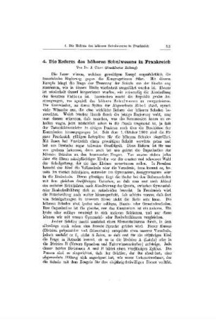 Die Reform des höheren Schulwesens in Frankreich