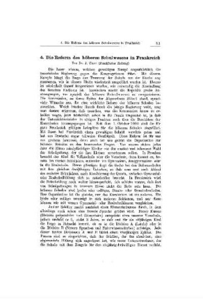 Die Reform des höheren Schulwesens in Frankreich