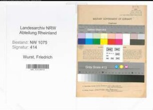 Entnazifizierung Friedrich Wurst , geb. 16.04.1888 (Lehrer)