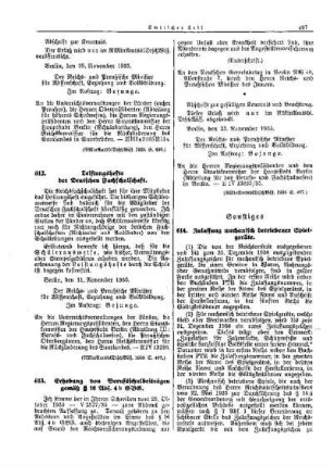 Zulassung mechanisch betriebener Spielgeräte : [Sonstiges] ; [Amtliche Erlasse] ; [Amtlicher Teil]