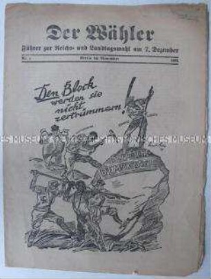 Wahlzeitung der DDP zur Reichstagswahl 1924