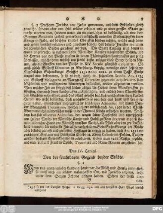 Das IV. Capitel. Von der fruchtbaren Gegend beyder Städte.