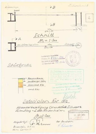 Haus und Garten Prof. Siegfried Schwarz in Pinswang, Rimsting: Abwasserbeseitigung Detailplan 1:100