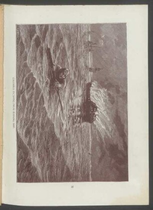 Columbus escaping from burning ship. - [Illustration]