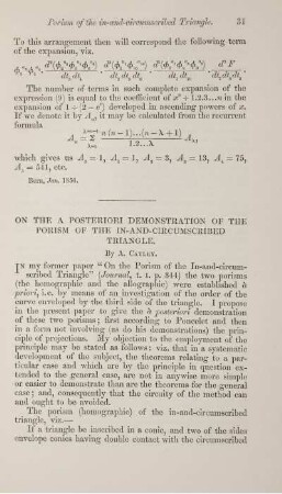 On the a posteriori demonstration of the porism of the in-and-circumscribed triangle