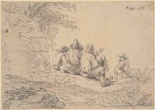 Vier rastende Männer