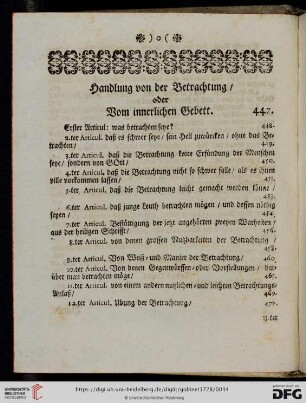 Handlung von der Betrachtung oder Vom innerlichen Gebett