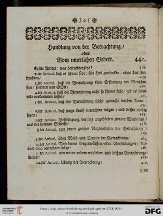 Handlung von der Betrachtung oder Vom innerlichen Gebett