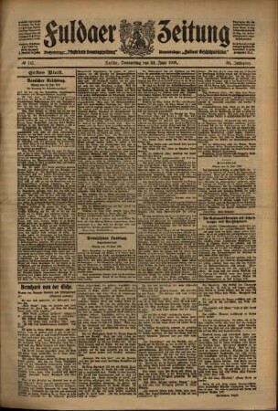 Erste Ausgabe vom Donnerstag, den 24. Juni 1909.