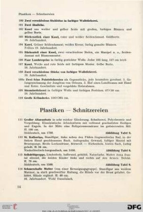 Plastiken – Schnitzereien (Nr. 111-134)