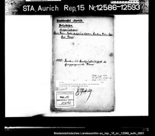 Die Genehmigung des Statuts der Kranken- und Beerdigungsbrüderschaft der Synagogengemeinde Weener