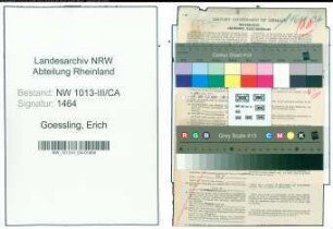 Entnazifizierung Erich Goessling , geb. 22.02.1902 (Technischer Angestellter)