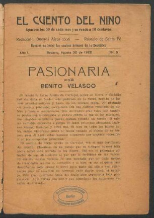 1922000300: Pasionaria : cuento inédito