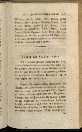 §. 2. Handel mit Großbrittanien.
