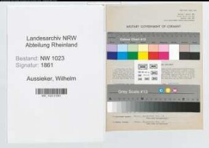 Entnazifizierung Wilhelm Aussieker , geb. 22.09.1900 (Verwaltungsinspektor)