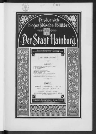 Bd. 7, Lfg. 7: Historisch-biographische Blätter, Band 7, Lieferung 7 : der Staat Hamburg