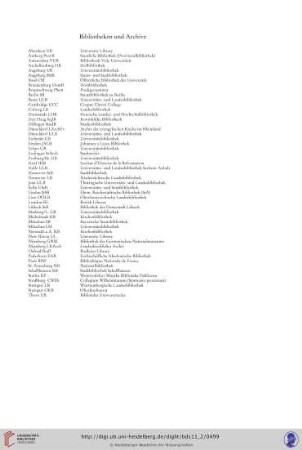 Bibliotheken und Archive