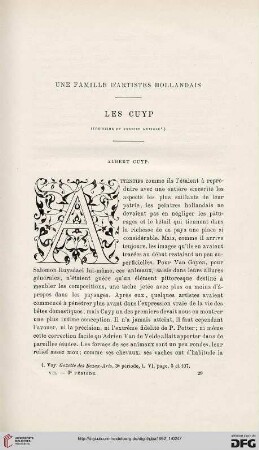 3. Pér. 7.1892: Les Cuyp, 3 : une famille d'artistes hollandais