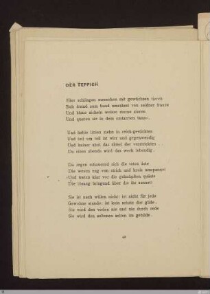 Der Teppich : [SW V: keine Sigle]; [SW V, S. 36/111]
