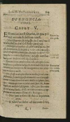 De Enunciatione. Caput V.