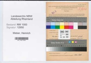 Entnazifizierung Heinrich Weber, geb. 15.07.1904 (Verw.Inspektor)