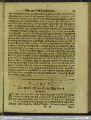 Caput XII. Von zwölff falschen Zeugnüssen Herrn Johannem