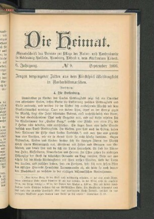 6. Jahrgang No. 9. September 1896.