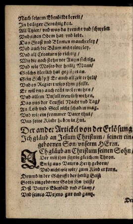 Der ander Artickel von der Erlösung