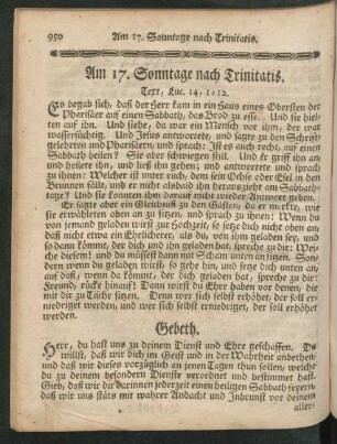 Am 17. Sonntage nach Trinitatis.