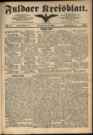 Ausgabe vom Dienstag, den 31. März 1903.