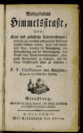 [1]: Wohlgebahnte Himmelsstraße. [1]